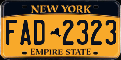 NY license plate FAD2323