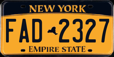 NY license plate FAD2327