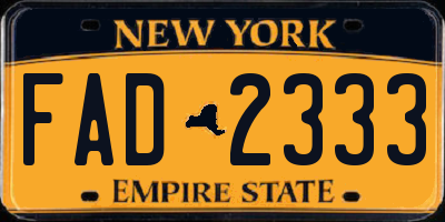 NY license plate FAD2333