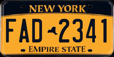 NY license plate FAD2341