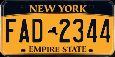 NY license plate FAD2344