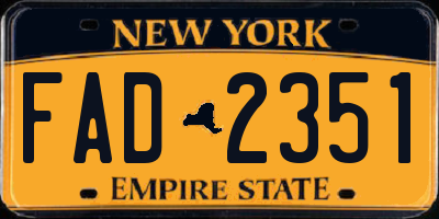 NY license plate FAD2351