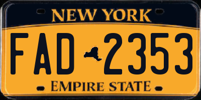 NY license plate FAD2353
