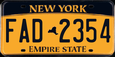 NY license plate FAD2354