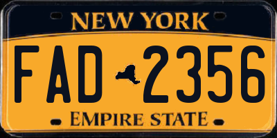 NY license plate FAD2356
