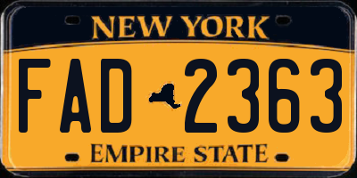 NY license plate FAD2363