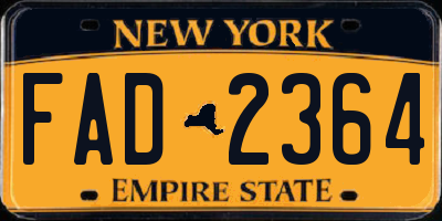 NY license plate FAD2364