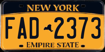 NY license plate FAD2373