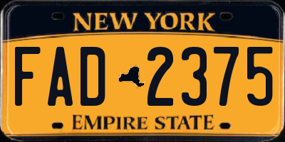 NY license plate FAD2375