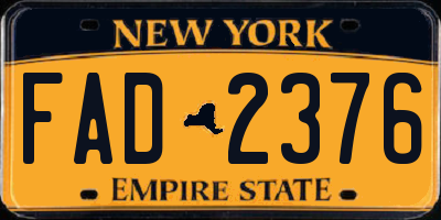 NY license plate FAD2376
