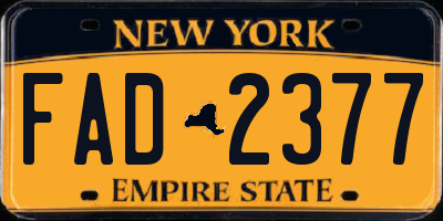 NY license plate FAD2377