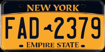 NY license plate FAD2379