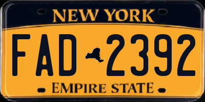 NY license plate FAD2392