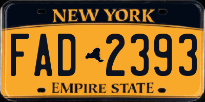 NY license plate FAD2393