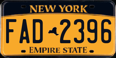 NY license plate FAD2396