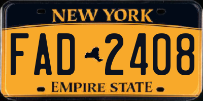 NY license plate FAD2408