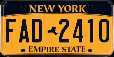 NY license plate FAD2410