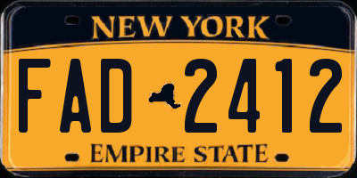 NY license plate FAD2412