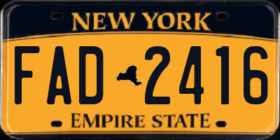 NY license plate FAD2416