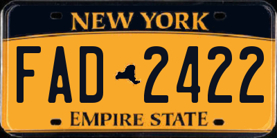 NY license plate FAD2422