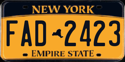 NY license plate FAD2423