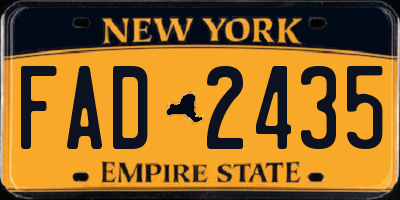 NY license plate FAD2435