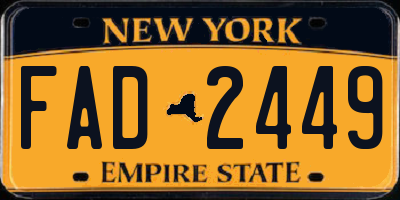 NY license plate FAD2449