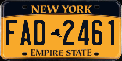 NY license plate FAD2461