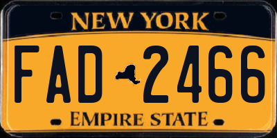 NY license plate FAD2466
