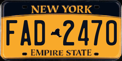 NY license plate FAD2470