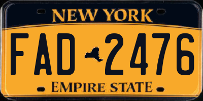 NY license plate FAD2476