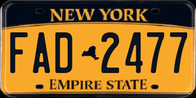 NY license plate FAD2477