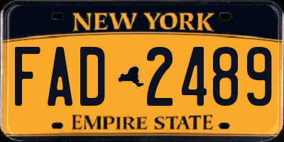 NY license plate FAD2489