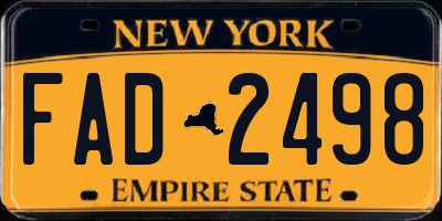 NY license plate FAD2498