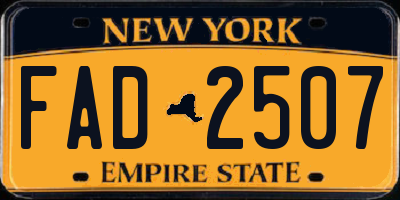 NY license plate FAD2507