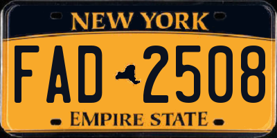 NY license plate FAD2508