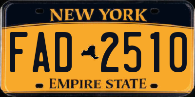 NY license plate FAD2510