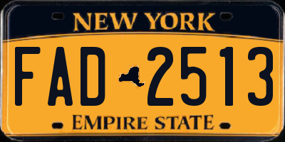 NY license plate FAD2513