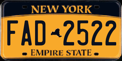 NY license plate FAD2522