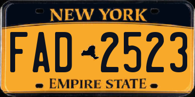 NY license plate FAD2523