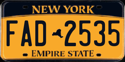 NY license plate FAD2535