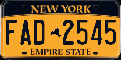 NY license plate FAD2545
