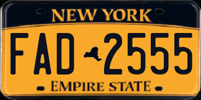 NY license plate FAD2555