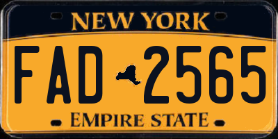 NY license plate FAD2565
