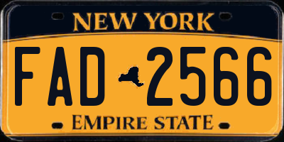 NY license plate FAD2566