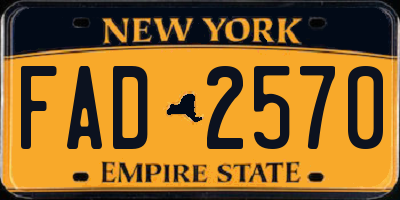 NY license plate FAD2570