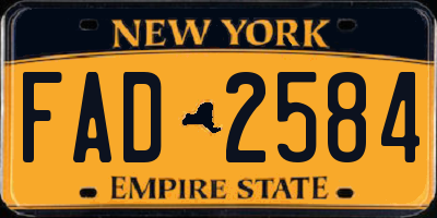 NY license plate FAD2584