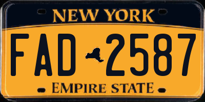 NY license plate FAD2587