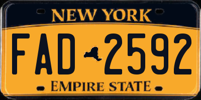 NY license plate FAD2592