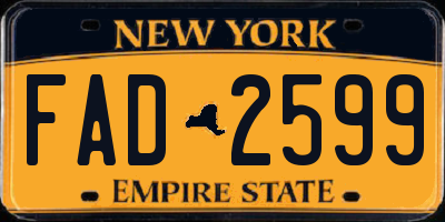 NY license plate FAD2599